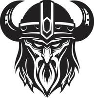 ijzig indringer een viking embleem van vorst norse marine een zeevaart viking symbool vector