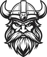 thor triomf een viking symbool van donder overschaduwd viking chef een zwart vector embleem van macht