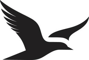 inktpot vliegenier zwart zeemeeuw symbool elegant hoger vector zeemeeuw logo embleem