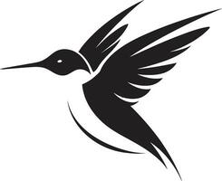 modern kolibrie embleem ontwerp kolibrie symbool in sereen zwart vector