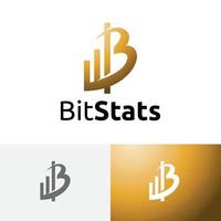 bit bitcoin bedrijfsbeheer geld winststatistieken logo vector