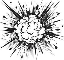 kaboom grappig ontwerp explosief embleem in zwart grappig boek gevolg zwart logo ontwerp met explosie vector