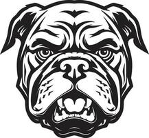 stoutmoedig en onverschrokken zwart logo met bulldog bulldog royalty zwart logo vector icoon