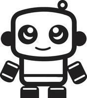 mystiek micro manager een klein robot embleem episch cyber verkenner een robot vector icoon