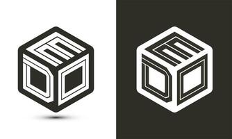edo brief logo ontwerp met illustrator kubus logo, vector logo modern alfabet doopvont overlappen stijl.