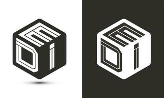 edi brief logo ontwerp met illustrator kubus logo, vector logo modern alfabet doopvont overlappen stijl.