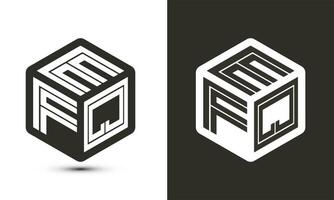 efq brief logo ontwerp met illustrator kubus logo, vector logo modern alfabet doopvont overlappen stijl.