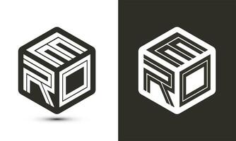 ero brief logo ontwerp met illustrator kubus logo, vector logo modern alfabet doopvont overlappen stijl.