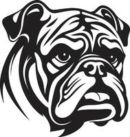 iconisch sterkte zwart logo met bulldog machtig mascotte zwart bulldog logo vector icoon