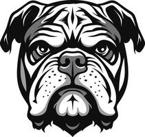 iconisch sterkte zwart logo met bulldog machtig mascotte zwart bulldog logo vector icoon