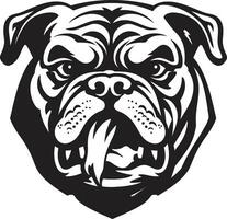 vorstelijk bulldog majesteit zwart embleem ontwerp monochromatisch uitmuntendheid bulldog vector icoon