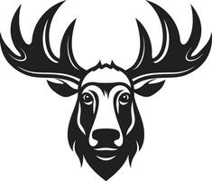 minimalistisch eland silhouet logo majestueus eland symbool voor branding vector