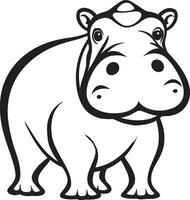 nijlpaard logo met genade en stijl nijlpaard in vector kunstenaarstalent