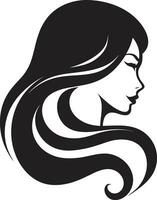 mystiek blik zwart embleem met dames gezicht icoon in zwart eeuwig verleiden logo met vrouw gezicht icoon in zwart vector