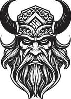 schildmaagd erfenis een viking embleem van sterkte runegebonden berserker een viking mascotte van wijsheid vector