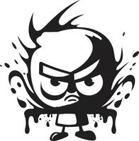 graffiti woede in zwart vector mascotte icoon boos verstuiven verf opstand logo schittering
