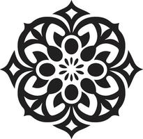 zwart logo charme Arabisch bloemen ontwerp in vector elegant bloemen symmetrie Arabisch tegels embleem