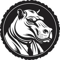 modern nijlpaard iconisch ontwerp nijlpaard silhouet logo kunst vector