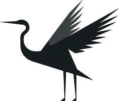 modern reiger vector artwork zwart reiger logo inspiratie