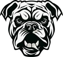 zwart schoonheid bulldog logo meesterschap voortreffelijk hond kunst bulldog in zwart vector