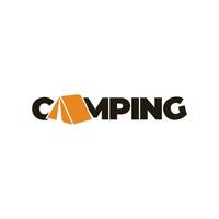 tekst brief camping tent symbool typograaf vector