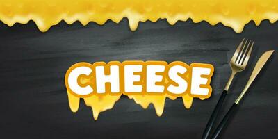 heerlijk kaas achtergrond Aan schoolbord vector illustratie.
