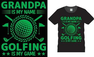 opa is mijn naam golfen is mijn spel. golf typografie t overhemd ontwerp vector sjabloon