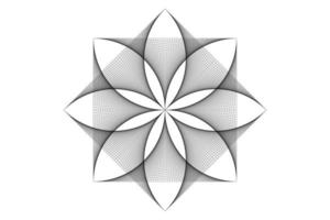 lotusbloem mandala, draadkunst, symbool heilige geometrie. logo icoon, vector