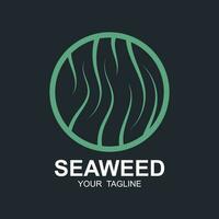 zeewier logo ontwerp, onderwater- fabriek illustratie, schoonheidsmiddelen en voedsel ingrediënten vector
