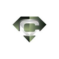 brief c diamant logo elegant ontwerp, diamant icoon sjabloon, geschikt voor uw bedrijf vector
