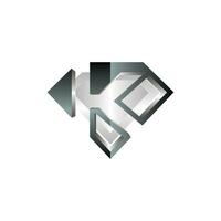 brief k diamant logo elegant ontwerp, diamant icoon sjabloon, geschikt voor uw bedrijf vector