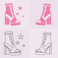 hoog hakken schoen vector icoon, vrouwen schoen glyph icoon. symbool, logo illustratie.vrouw schoenen vector pictogrammen geïsoleerd Aan roze background.fashion schoenen ontwerp.schoenen verzameling