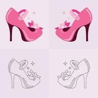 hoog hakken schoen vector icoon, vrouwen schoen glyph icoon. symbool, logo illustratie.vrouw schoenen vector pictogrammen geïsoleerd Aan roze background.fashion schoenen ontwerp.schoenen verzameling