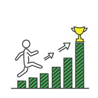 leiderschap behoeften icoon, carrière ladder, bedrijf uitdaging, groei succes, toenemen voortgang, dun lijn symbool - bewerkbare beroerte vector illustratie.
