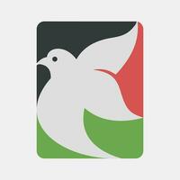 icoon duif in een rechthoek. Palestina elementen. pictogrammen in vlak stijl. mooi zo voor afdrukken, affiches, logo, infografieken, enz. vector