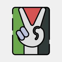 icoon vingers vredig gebaar. Palestina elementen. pictogrammen in gevulde lijn stijl. mooi zo voor afdrukken, affiches, logo, infografieken, enz. vector