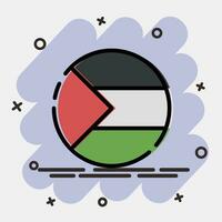 icoon ronde Palestina vlag. Palestina elementen. pictogrammen in grappig stijl. mooi zo voor afdrukken, affiches, logo, infografieken, enz. vector