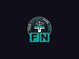 typografie fn logo symbool, brief fn medisch artsen logo voor uw bloemen winkel vector