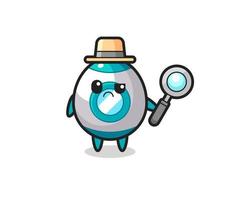 de mascotte van schattige raket als detective vector