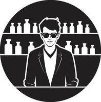 geneesmiddel magie apotheker in vectoren apotheek Diensten in vector illustratie