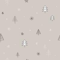 naadloos patroon voor winter vakantie gebruik makend van hand- getrokken bomen. voor achtergrond, behang, omhulsel papier, scrapbooken, textiel vector