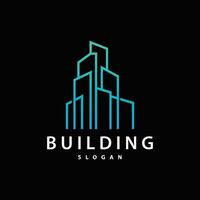 gebouw echt landgoed appartement bouw logo, elegant premie rustiek monogram vector ontwerp