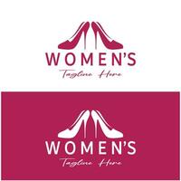 logo voor vrouwen hoog hiel- schoenen dat is elegant en luxueus en vrouwelijk. logo voor bedrijf, vrouwen schoen winkel, mode, schoen bedrijf, schoonheid. vector