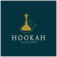 wijnoogst hookah, shisha of water pijp logo silhouet voor club, bar, café, damp en winkel. vector