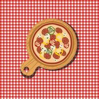 pizza Aan houten bord. smakelijk en vers Italiaans snel voedsel. vlak vector illustratie.