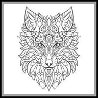 kleurrijk wolf hoofd mandala kunsten geïsoleerd Aan zwart achtergrond. vector
