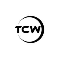 tcw brief logo ontwerp, inspiratie voor een uniek identiteit. modern elegantie en creatief ontwerp. watermerk uw succes met de opvallend deze logo. vector