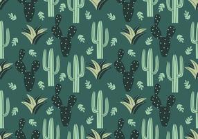 trendy cactus naadloos patroon met bloementekeningstijl. vector