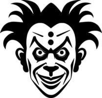 clown - zwart en wit geïsoleerd icoon - vector illustratie