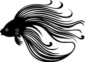 vis - zwart en wit geïsoleerd icoon - vector illustratie